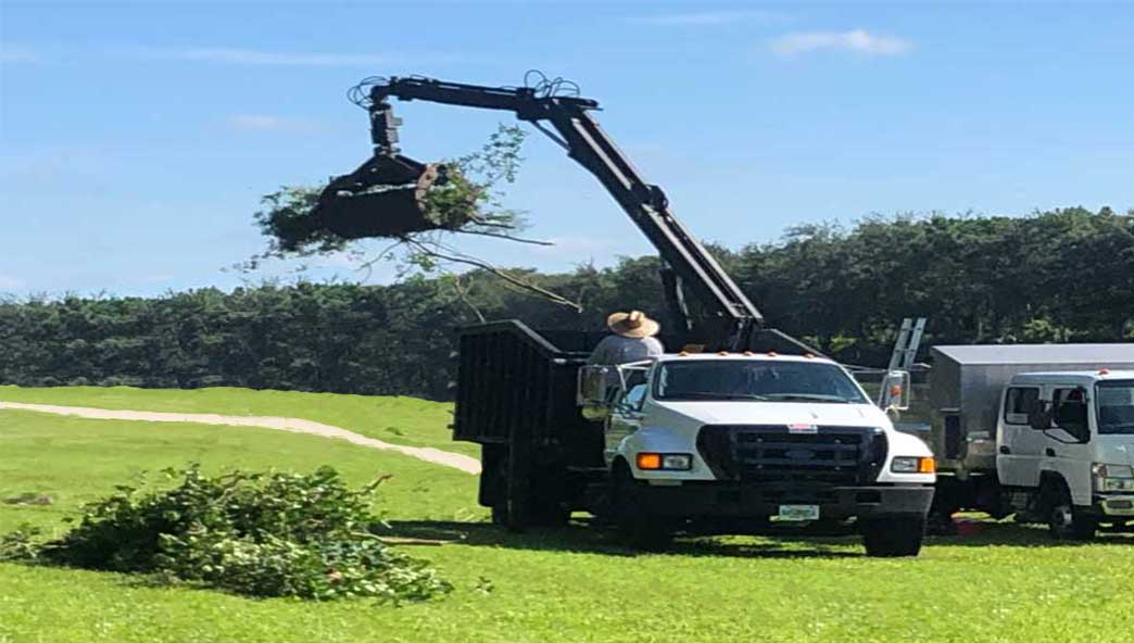 Commercial Debris Removal golf debris removal truck.