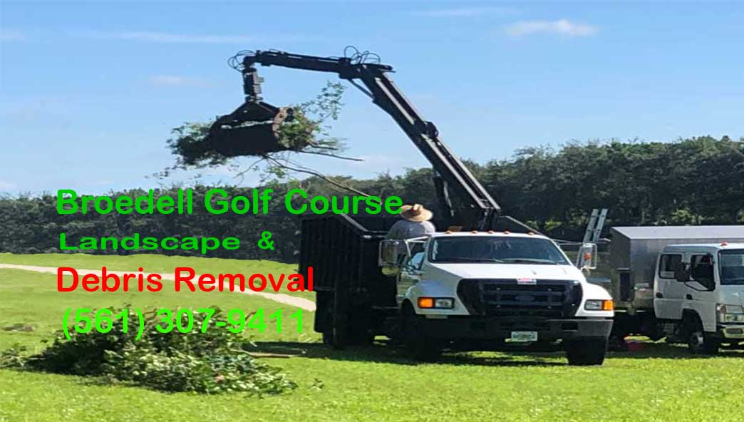 Broedell Golf Course, Landscaping and Yard Debris removal truck with staff